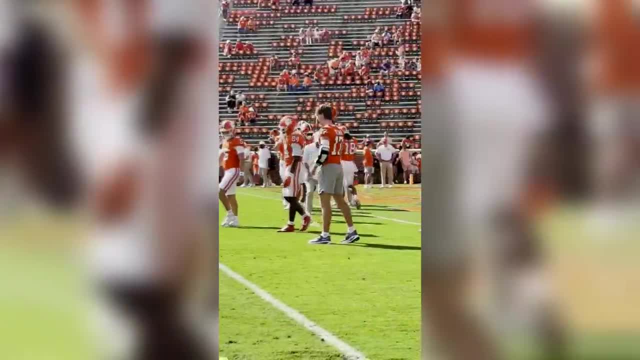 Clemson Quarterback Christopher Vizzina Absent Against UNC, Seen With Brace