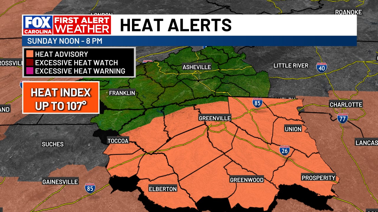 Western Carolinas Brace for Dangerous Heatwave With Heat Index Approaching 110 Degrees
