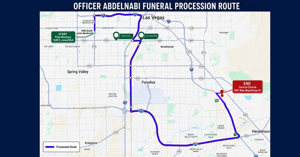 Las Vegas Officer Austin Abdelnabi Honored in Funeral Service