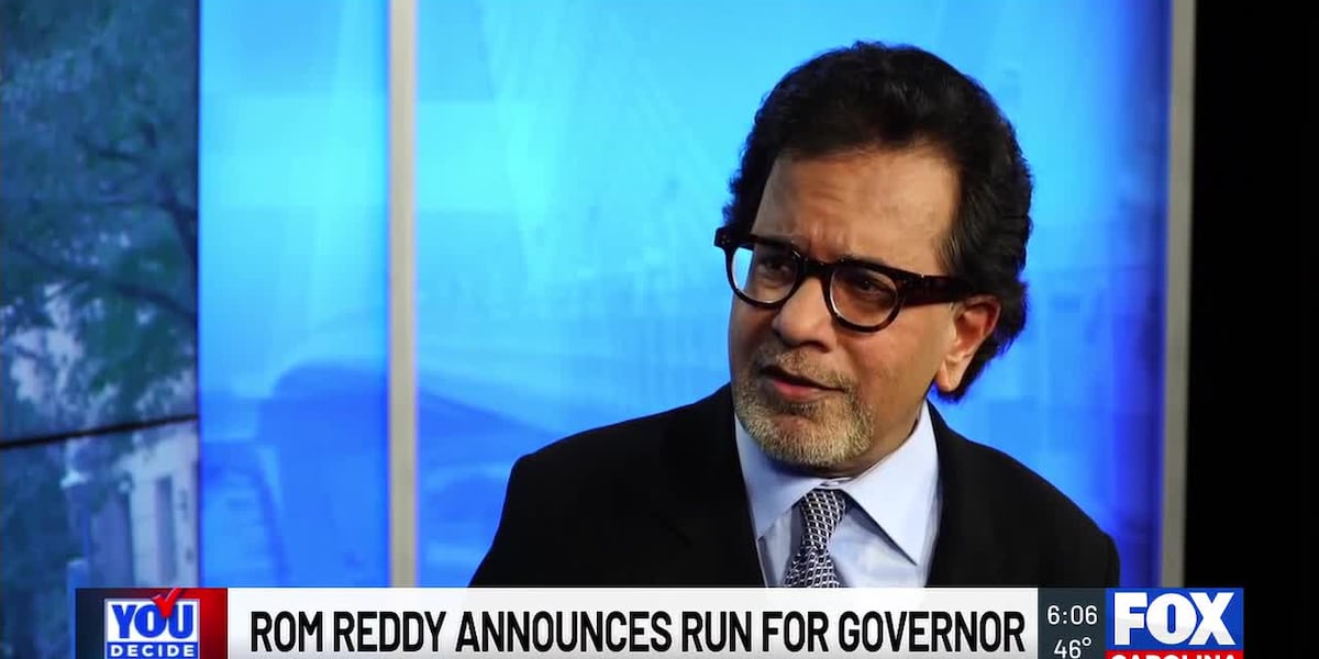 Rom Reddy Headshot Rom Reddy enters South Carolina governor’s race as a Republican