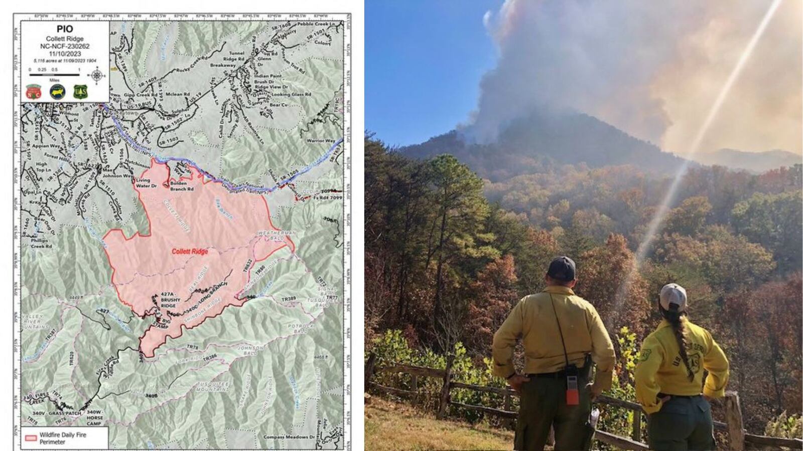 U.S. Forest Service: Collett Ridge Fire covering over 5,000 acres in NC