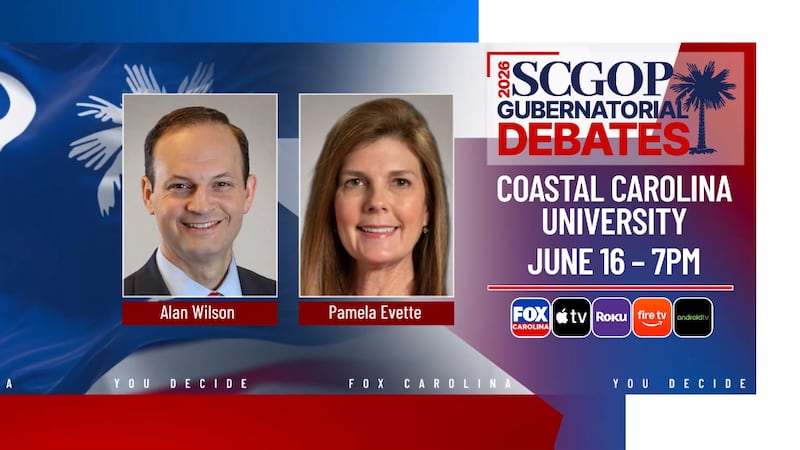 Runoff debate between Alan Wilson and Pamela Evette to be held on June 16. FOX Carolina News...