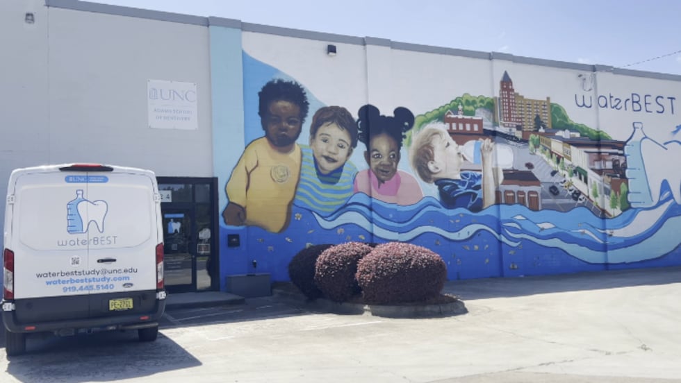 Mural of WaterBest treatment study in Kinston, NC.