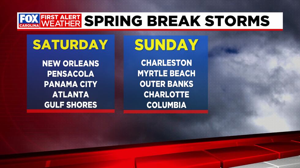 Severe weather could impact spring break travel