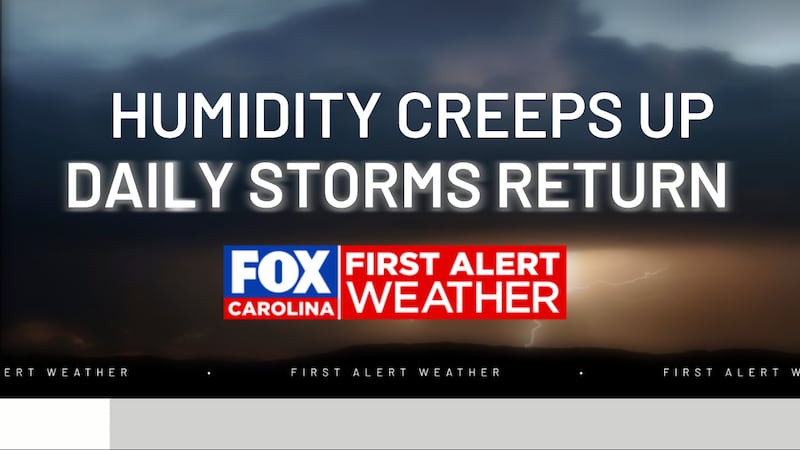 FIRST ALERT: Humidity Climbs, Daily Storm Chances Return