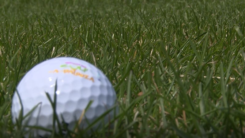 A golf ball lies on grass Friday, April 30, 2021, at North Links Golf Club in North Mankato,...