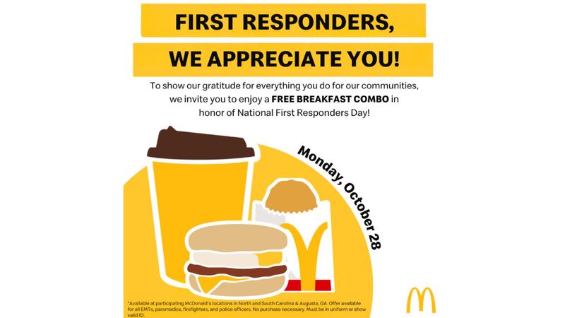 Mcd Food Rescue Program Local McDonald’s locations offering free meals for first responders Monday