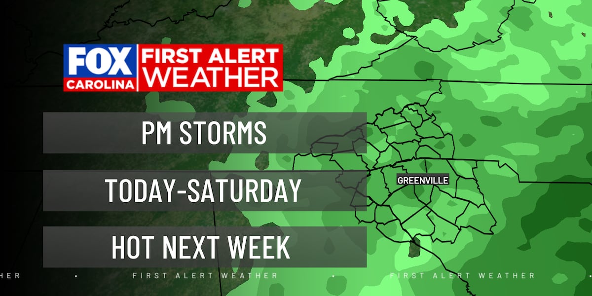 Afternoon Storms Continue, Turning Hot Next Week