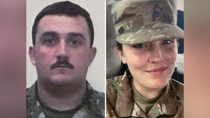 This combo from photos provided by the U.S. Attorney's Office on Thursday, Nov. 27, 2025, show...