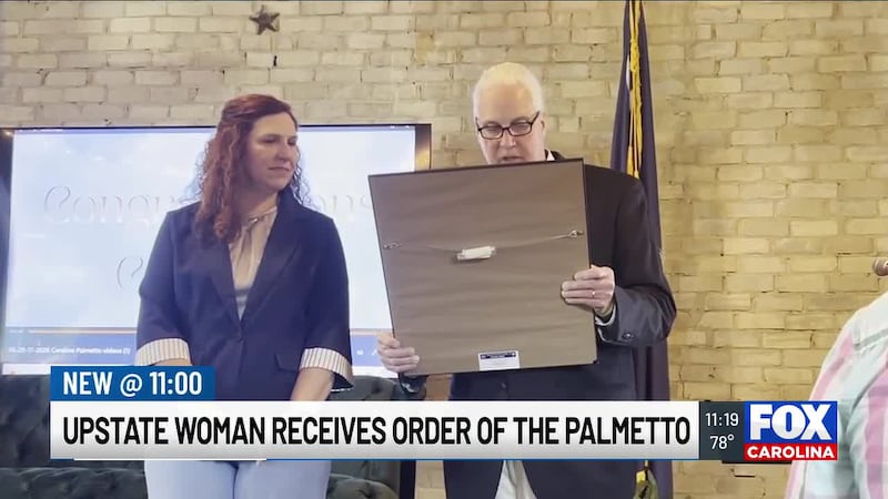 Carolina Robertson received The Order of the Palmetto for her work as executive director of...
