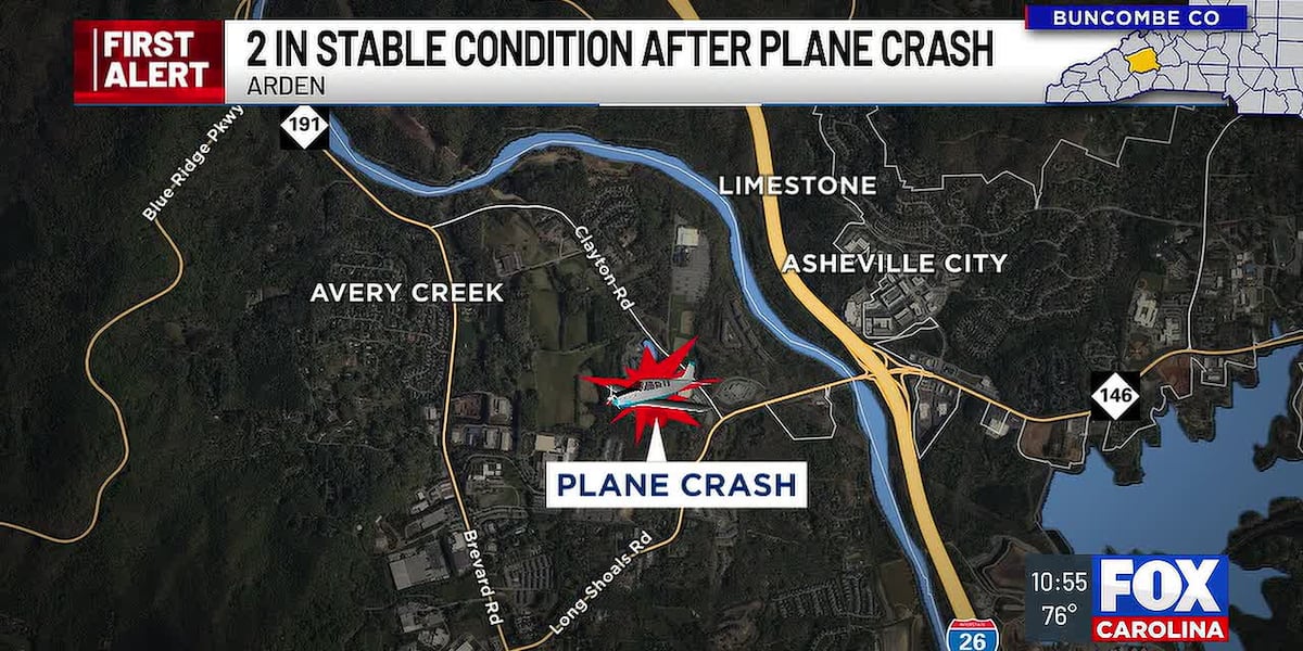 Coverage image for: Officials: 2 injured after plane crash