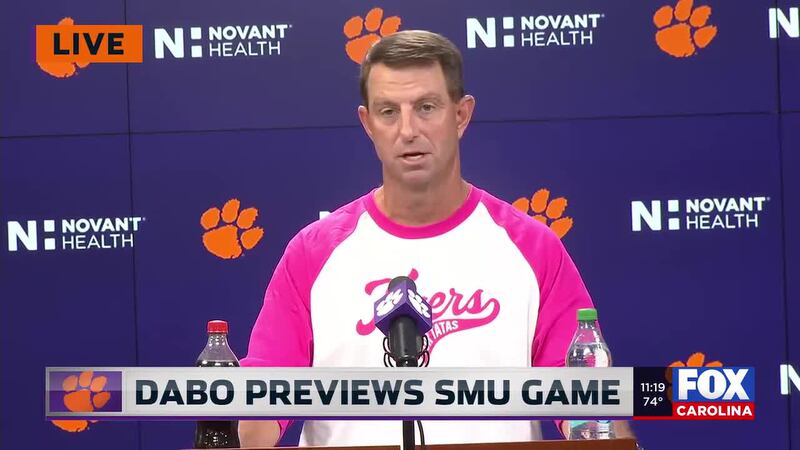 Faith, family and football unite brothers on opposite sidelines in Clemson-Boston College game 5 Coach Dabo Swinney looks ahead to facing SMU whns